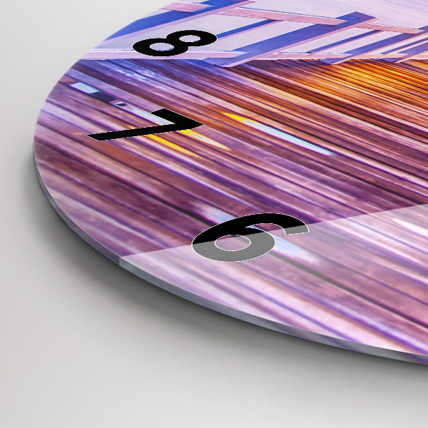 Kerek fali üvegóra Este a híd a kikötőben