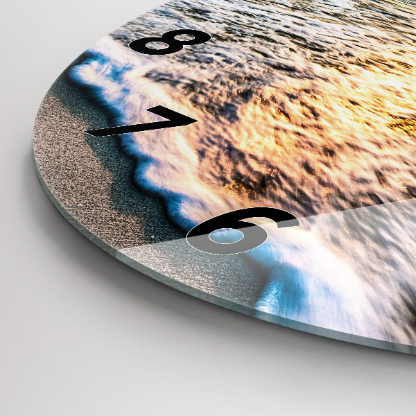 Kerek fali üvegóra Strand, tenger és homok