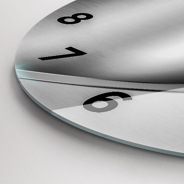 Kerek fali üvegóra Szürke fém absztrakció