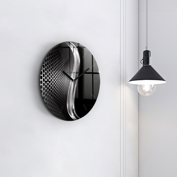 Kerek fali üvegóra Black metal absztrakció