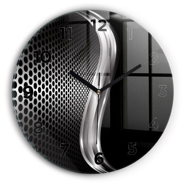 Kerek fali üvegóra Black metal absztrakció