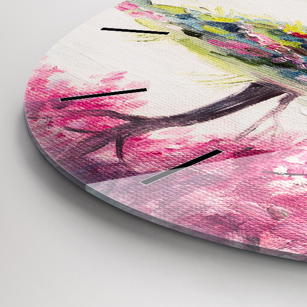 Kerek fali üvegóra Fa mozaik