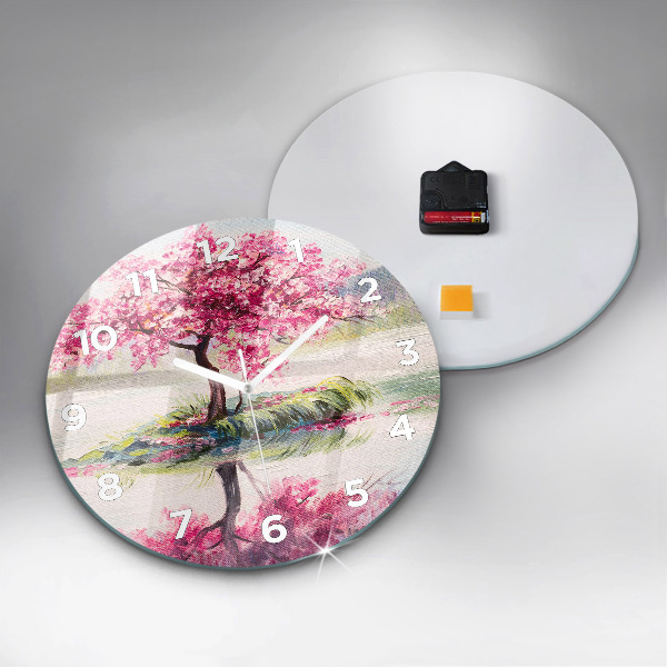 Kerek fali üvegóra Fa mozaik