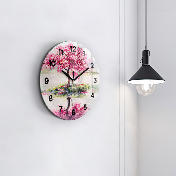 Kerek fali üvegóra Fa mozaik