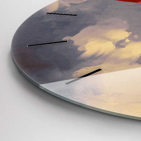 Kerek fali üvegóra Papírhajók