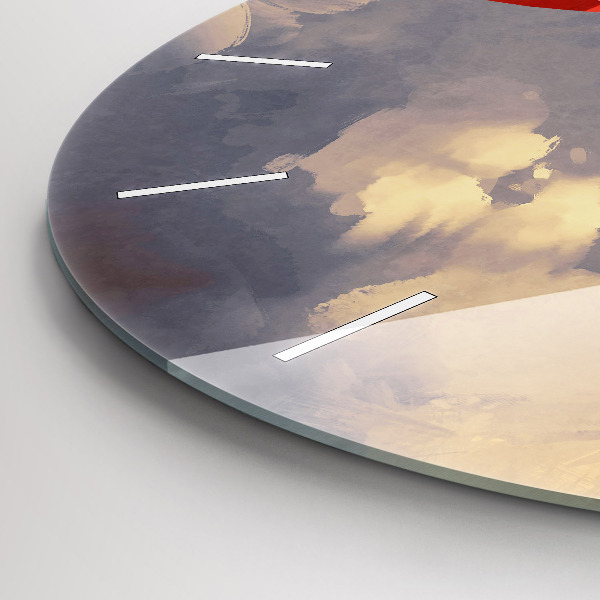 Kerek fali üvegóra Papírhajók