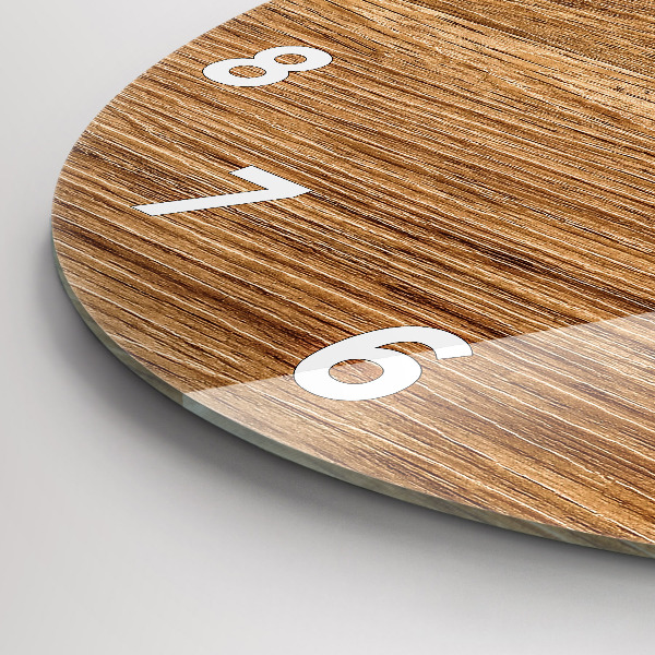 Kerek fali üvegóra Világos fa