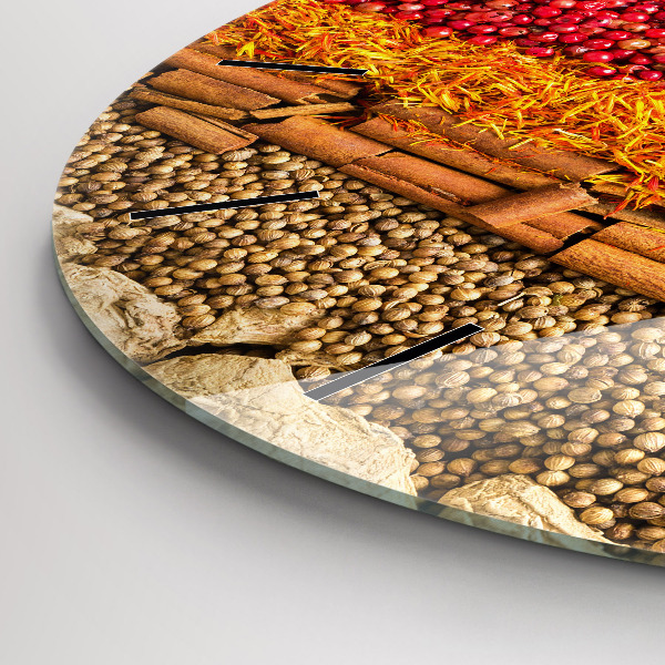 Kerek fali üvegóra Fűszerek sorai