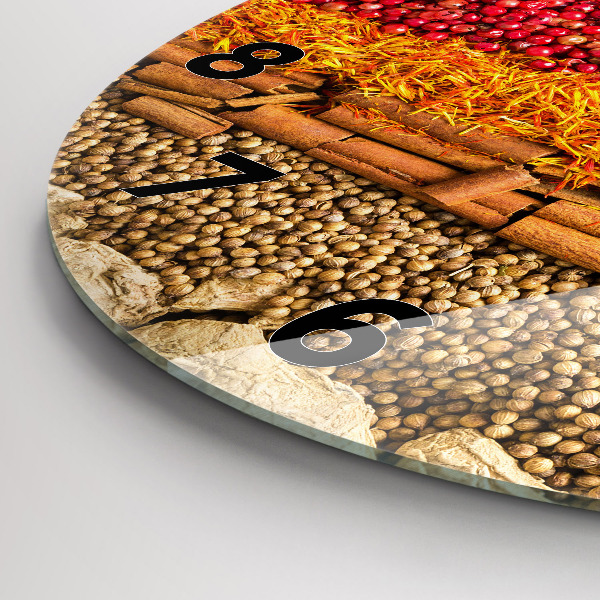 Kerek fali üvegóra Fűszerek sorai