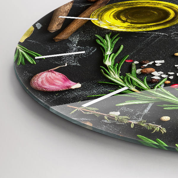 Kerek fali üvegóra Fűszerek a pulton