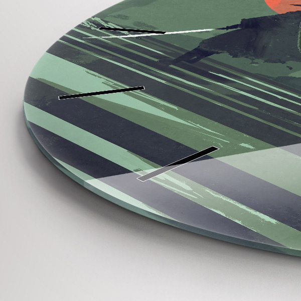 Kerek fali üvegóra Szamuráj az erdőben