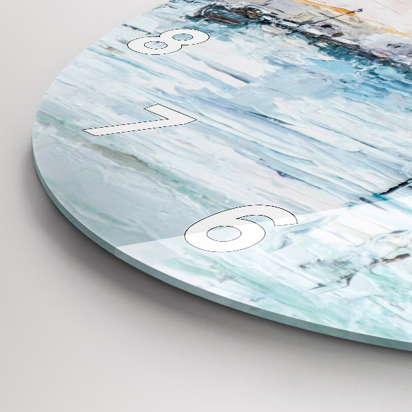 Kerek fali üvegóra Olajfestmény yacht tenger