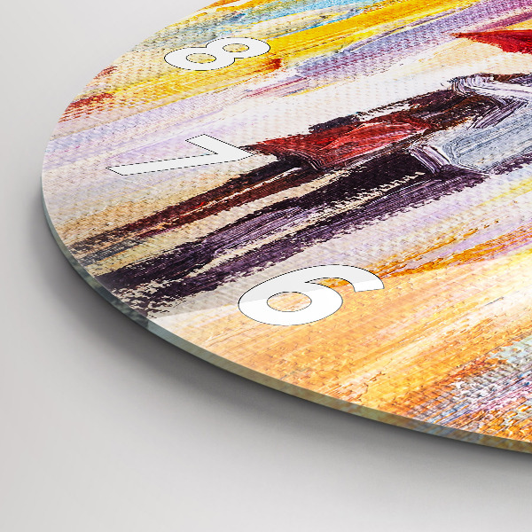 Kerek fali üvegóra Pár az esőben