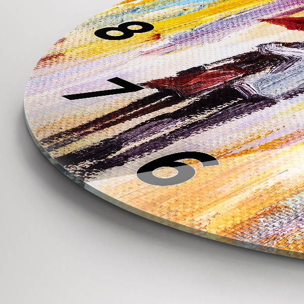 Kerek fali üvegóra Pár az esőben