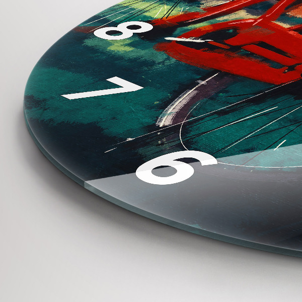 Kerek fali üvegóra Festett bicikli