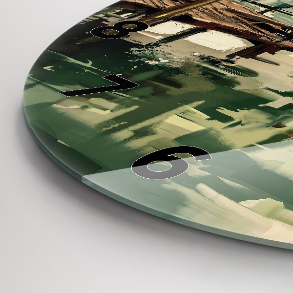 Kerek fali üvegóra Halászhajók a kikötőben