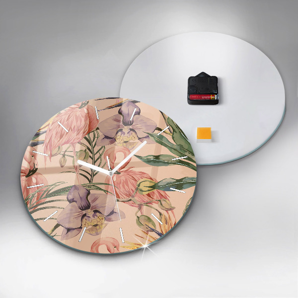 Kerek fali üvegóra Trópusi pálmalevél