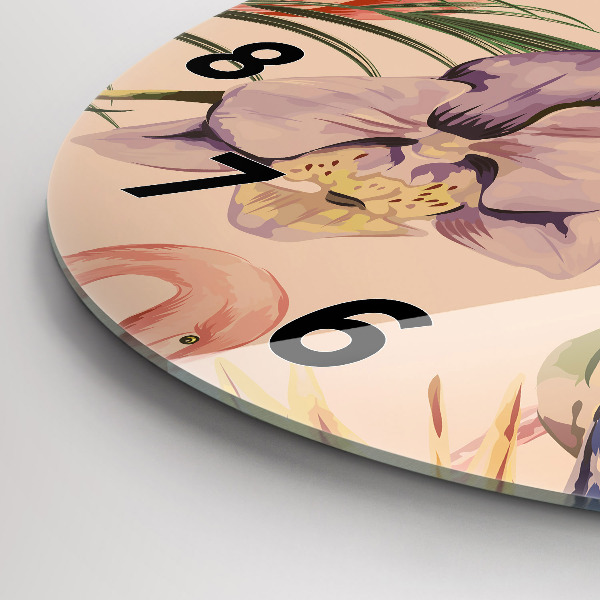 Kerek fali üvegóra Trópusi pálmalevél