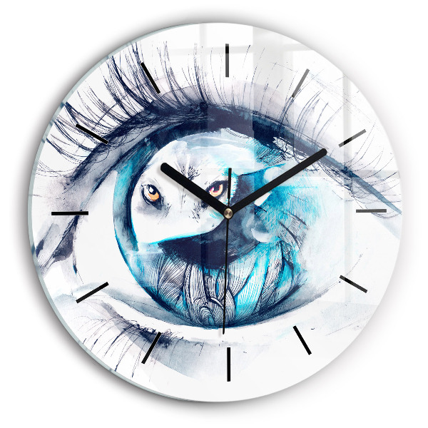 Kerek fali üvegóra Wolf Eye Illusztráció