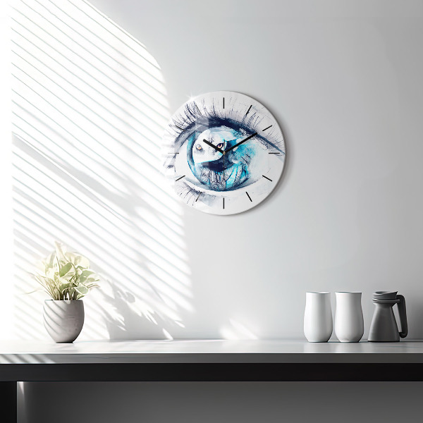 Kerek fali üvegóra Wolf Eye Illusztráció