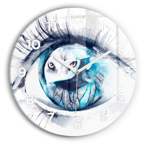 Kerek fali üvegóra Wolf Eye Illusztráció