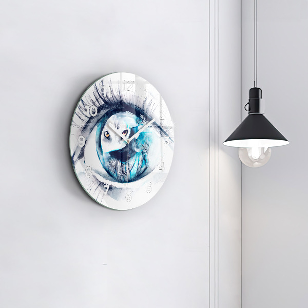 Kerek fali üvegóra Wolf Eye Illusztráció