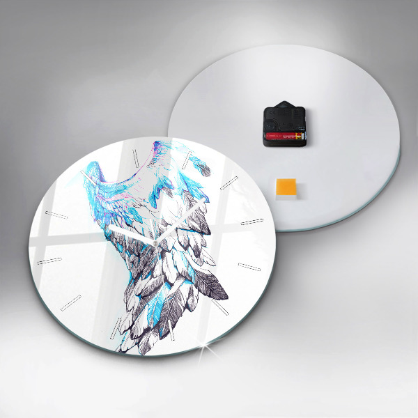 Kerek fali üvegóra Madárszárnyak utánzata