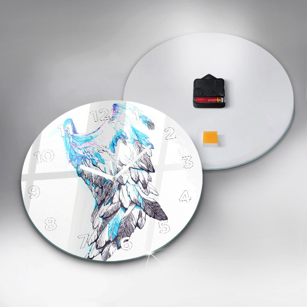 Kerek fali üvegóra Madárszárnyak utánzata