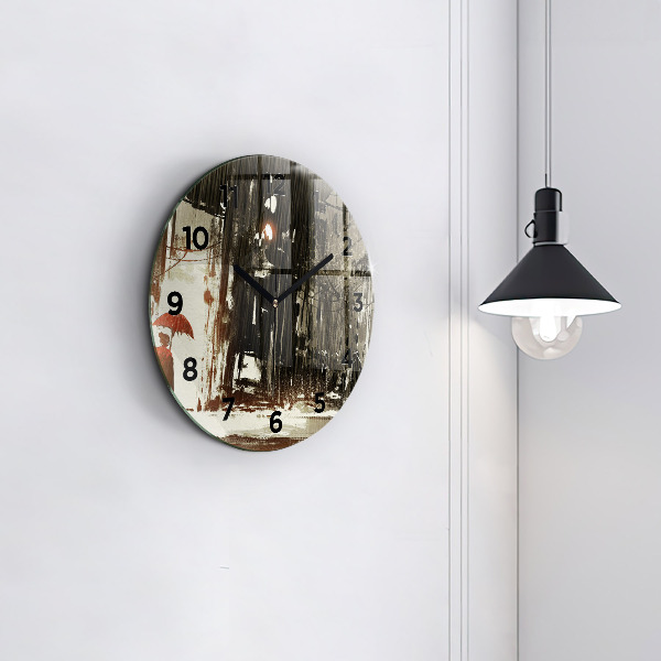 Kerek fali üvegóra Nő egy esős éjszakán