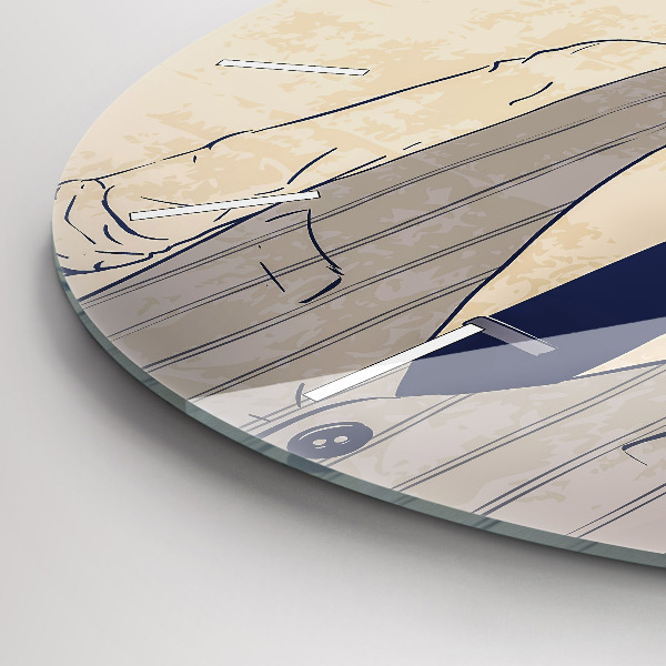 Kerek fali üvegóra Szakállas férfi