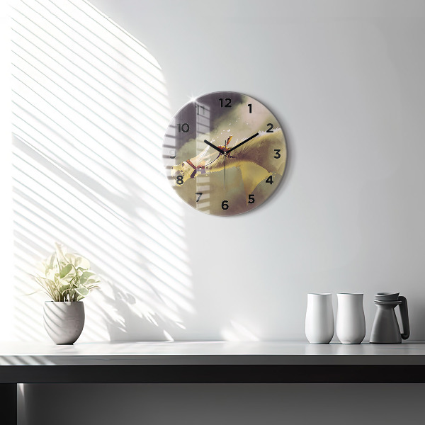 Kerek fali üvegóra Sárkánylovas illusztráció