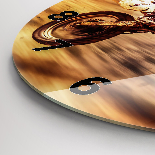 Kerek fali üvegóra Motocross Enduro