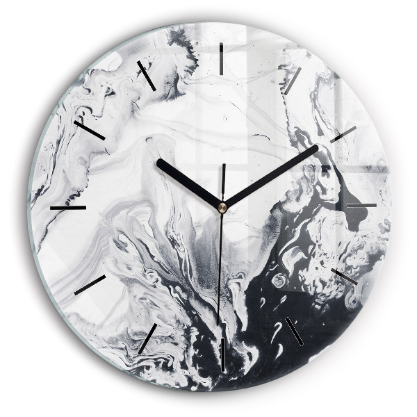 Kerek fali üvegóra Absztrakt tinta márvány