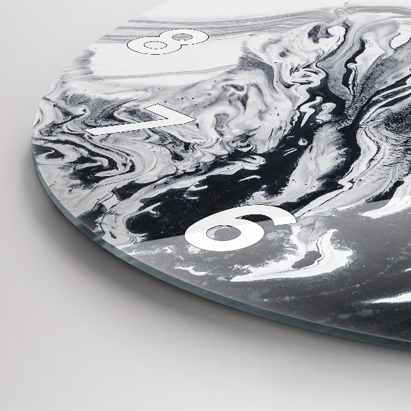 Kerek fali üvegóra Absztrakt tinta márvány