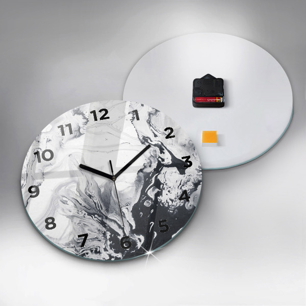 Kerek fali üvegóra Absztrakt tinta márvány