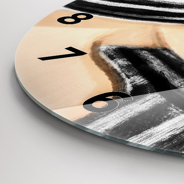 Kerek fali üvegóra Fekete-fehér nő