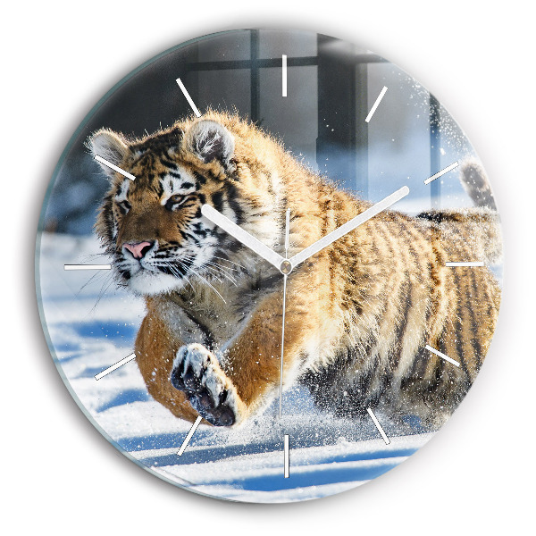 Kerek fali üvegóra Ugró tigris