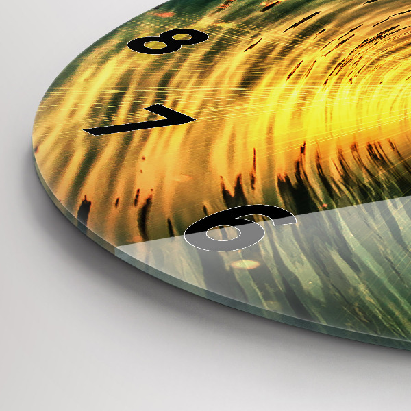 Kerek fali üvegóra Hullám naplemente