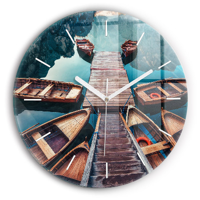 Kerek fali üvegóra Móló és tó