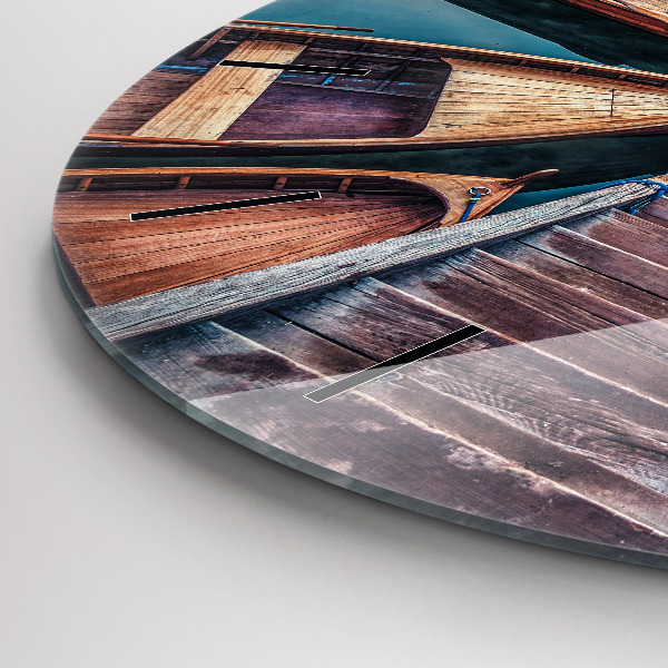 Kerek fali üvegóra Móló és tó