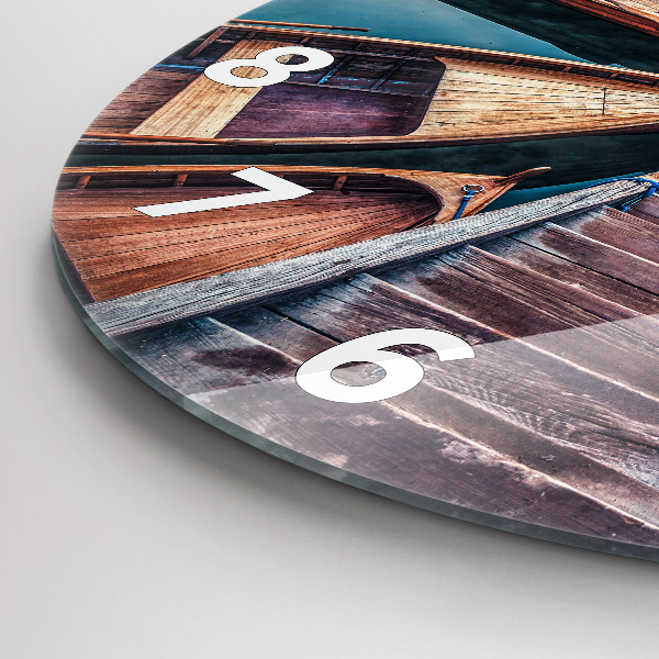 Kerek fali üvegóra Móló és tó