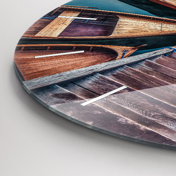 Kerek fali üvegóra Móló és tó