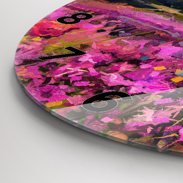 Kerek fali üvegóra Rét a naplementében