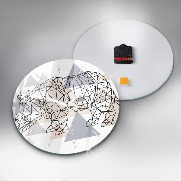 Kerek fali üvegóra Geometrikus minta