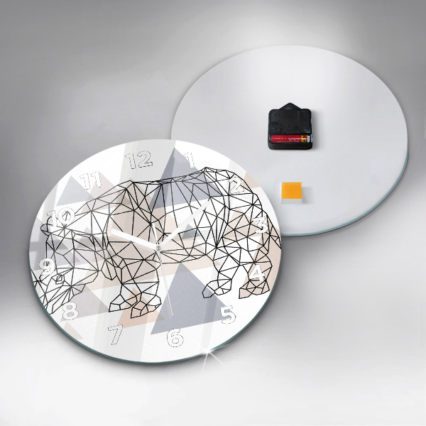 Kerek fali üvegóra Geometrikus minta