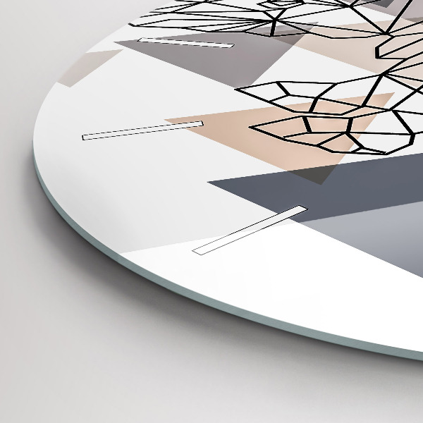 Kerek fali üvegóra Geometrikus minta