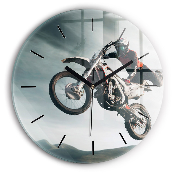 Kerek fali üvegóra Motoros stílusú adrenalin