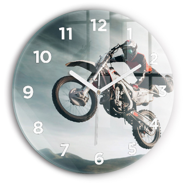 Kerek fali üvegóra Motoros stílusú adrenalin