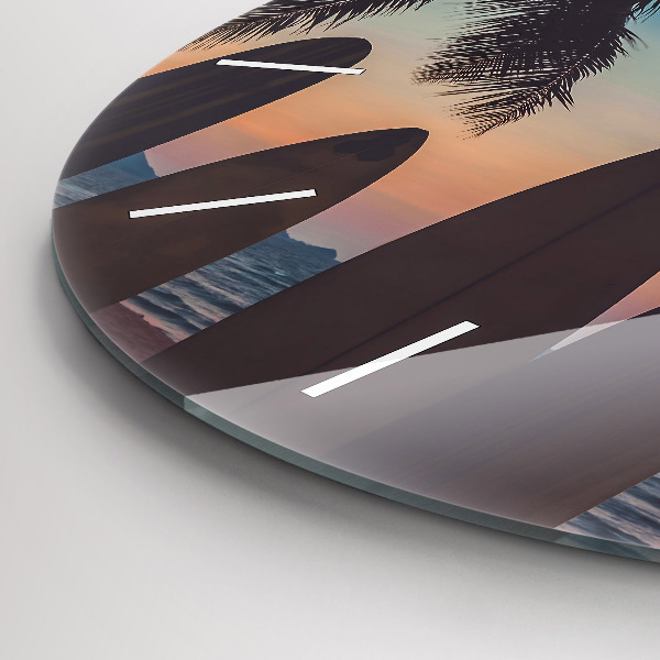 Kerek fali üvegóra Szörfözés a tengerparton