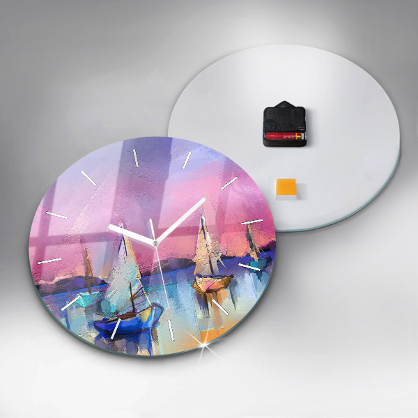 Kerek fali üvegóra Tengeri tájkép